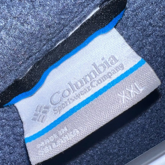 Columbia Men's Full Zip Up Fleece Mock Neck Jacket Navy Blue - Picture 3 of 3